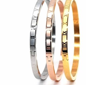 Set of 3 Roman Numeral 4mm Bangle Bracelets